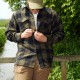 Lumberjack - Flanel skjorte - Sort / Oliven - Longhorn