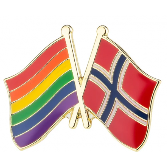 Pins med vennskap flagg - USA og Norge - Norsk Uniform