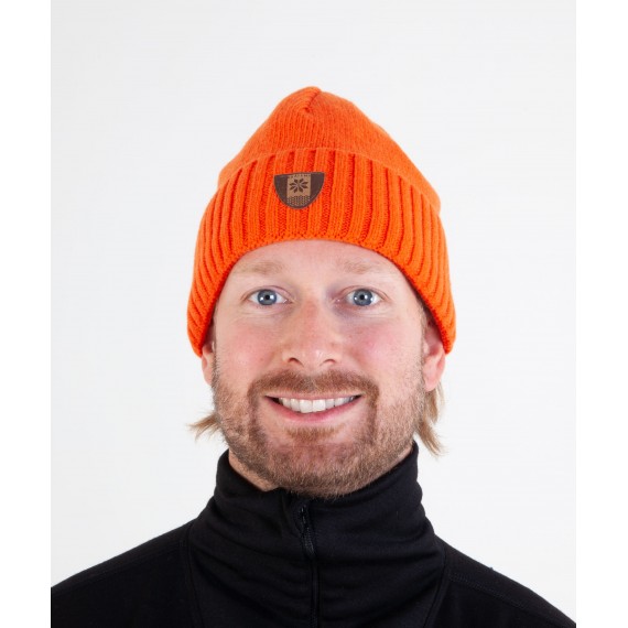 Lykkja beanie - 100% Ull - Bråtens - Oransje