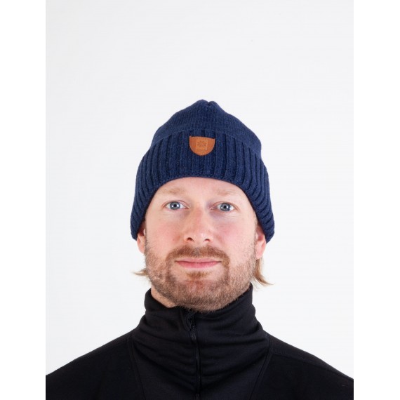 Lykkja beanie - 100% Ull - Bråtens - Marineblå